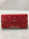 【中古】LOUIS VUITTON◆長財布/エナメル/RED/総柄/メンズ/モノグラム/バイカラー【服飾雑貨他】