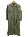 【中古】Nigel Cabourn Woman◆シャツワンピース/8/コットン/KHK/無地/8044-08-53001/ヤケあり【レディースウェア】(4)
