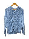 【中古】Keboz◆カーディガン(厚手)/M/アクリル/BLU【メンズウェア】