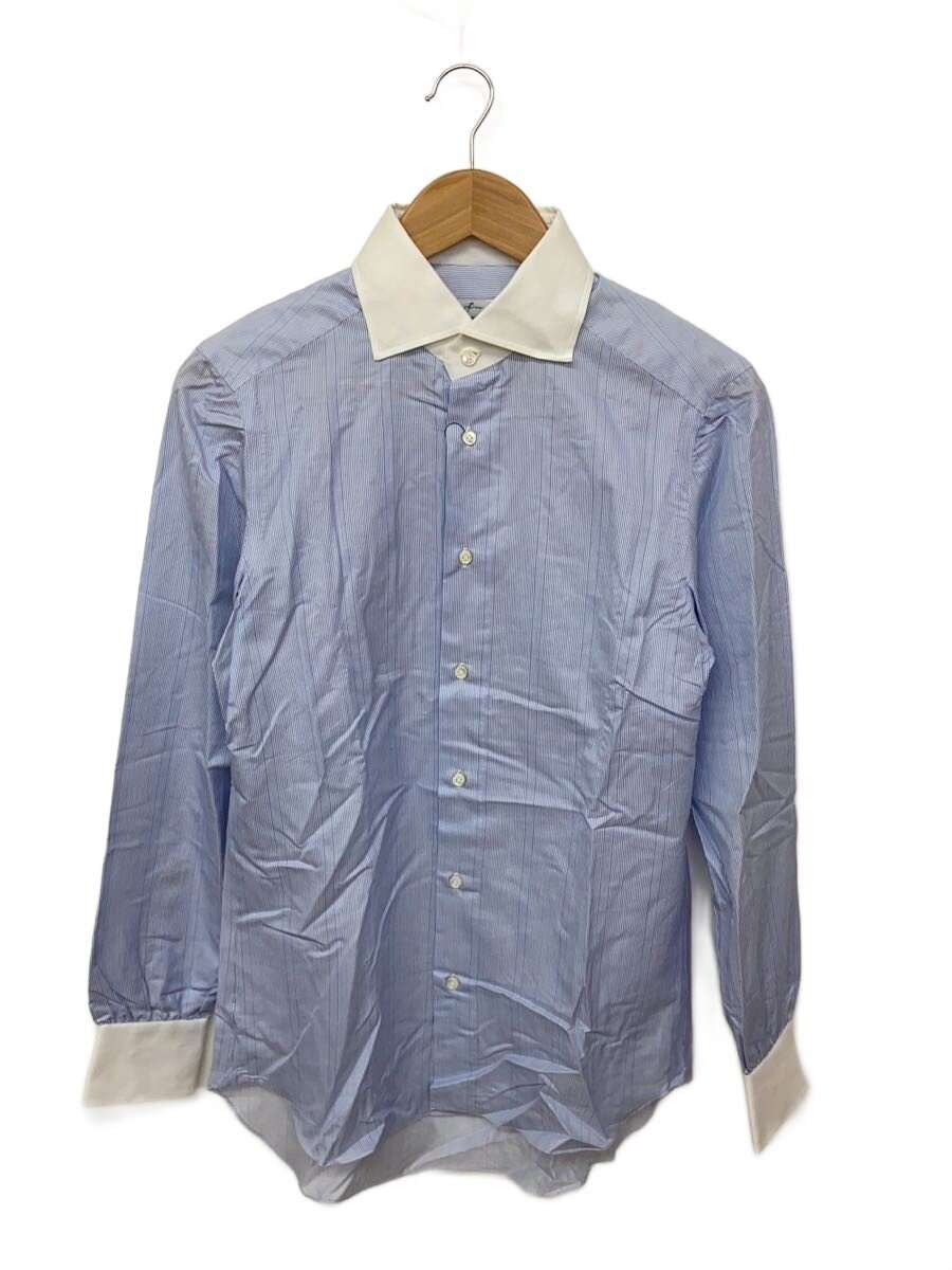 LABORATORIO NAPOLETANO/長袖シャツ/38/コットン/BLU/ストライプ