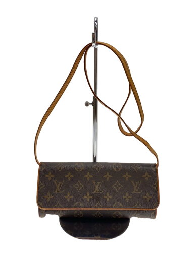 【中古】LOUIS VUITTON◆ポシェット・ツインGM_モノグラム・キャンバス_BRW/PVC/BRW【バッグ】 【中古】LOUIS VUITTON◆ポシェット・ツインGM_モノグラム・キャンバス_BRW/PVC/BRW【バッグ】