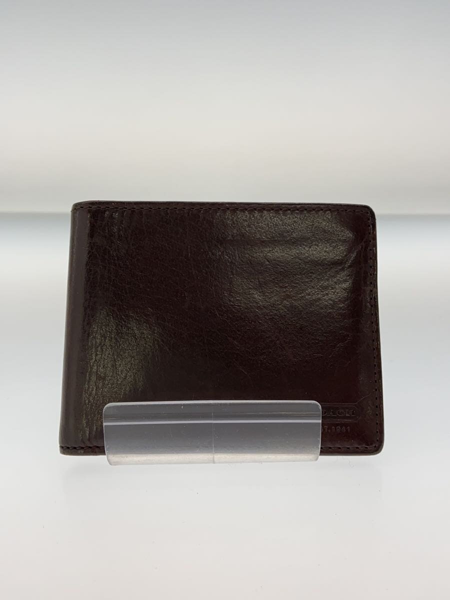 【中古】COACH◆2つ折り財布_オールレザー/レザー/BRW/メンズ【服飾雑貨他】
