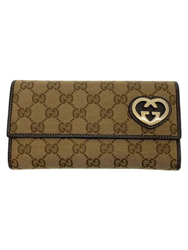 【中古】GUCCI◆長財布_ラブリー_GGキャンバス/キャンバス/BRW/レディース【服飾雑貨他】 【中古】GUCCI◆長財布_ラブリー_GGキャンバス/キャンバス/BRW/レディース【服飾雑貨他】