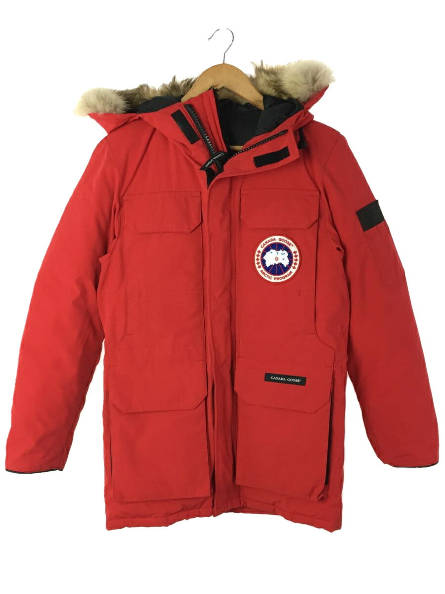 【中古】CANADA GOOSE◆ダウンジャケット/S/ポリエステル/RED/無地/4567JM/CITADEL/シタデルパーカ【メンズウェア】