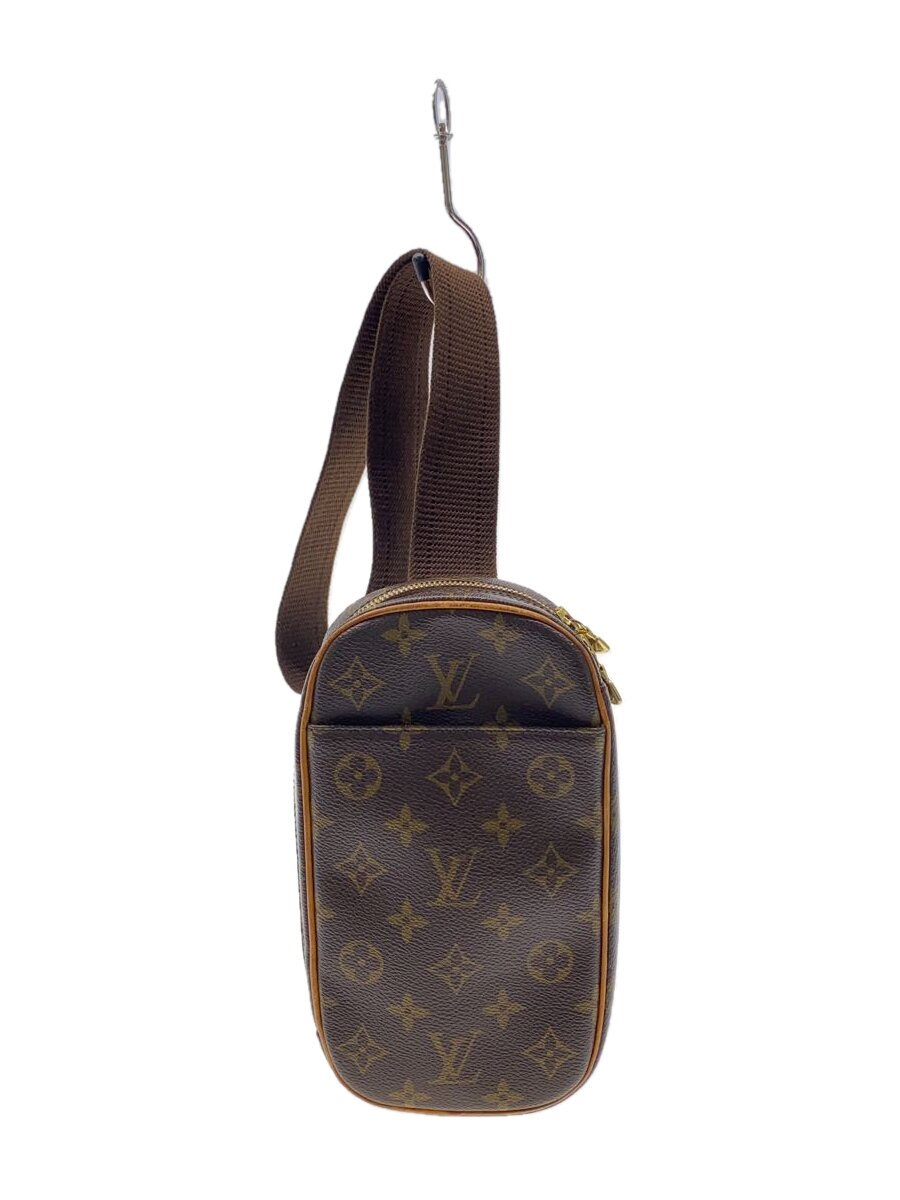 LOUIS VUITTON - 【中古】LOUIS VUITTON◆ポシェット・ガンジュ_モノグラム・キャンバス_BRW/PVC/BRW【バッグ】