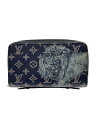 【中古】LOUIS VUITTON◆財布/--/NVY/メンズ/M66624/サバンナ/ジッピーXL チャップマンブラザーズ ライオン【服飾雑貨他】