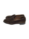 【中古】CROCKETT&JONES◆ローファー/UK7/BRW/スウェード/28455【シューズ】(4)