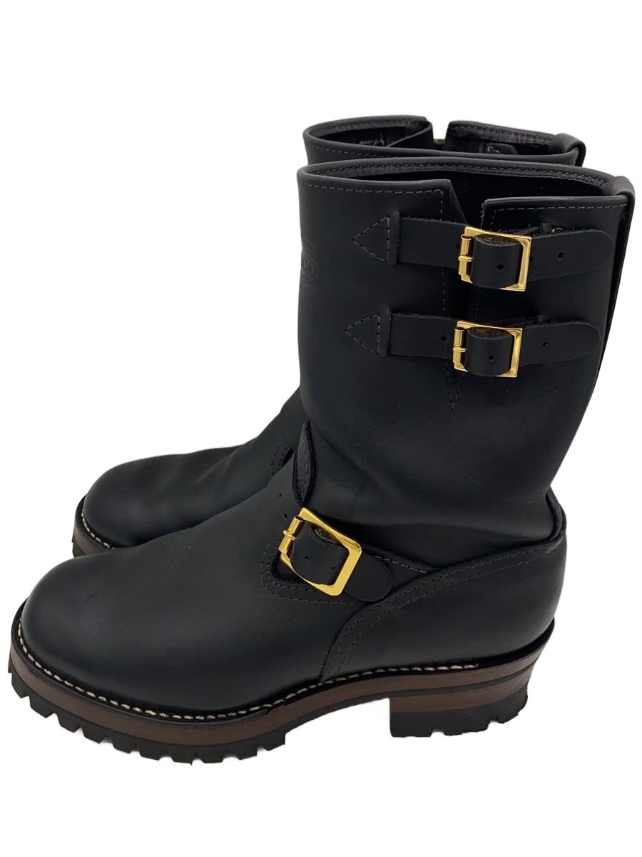 Engineer - 【中古】WESCO◆boss/ローラーバックルカスタム/ダブルソールエンジニアブーツ/--/BLK/レザー/ソールf/【シューズ】