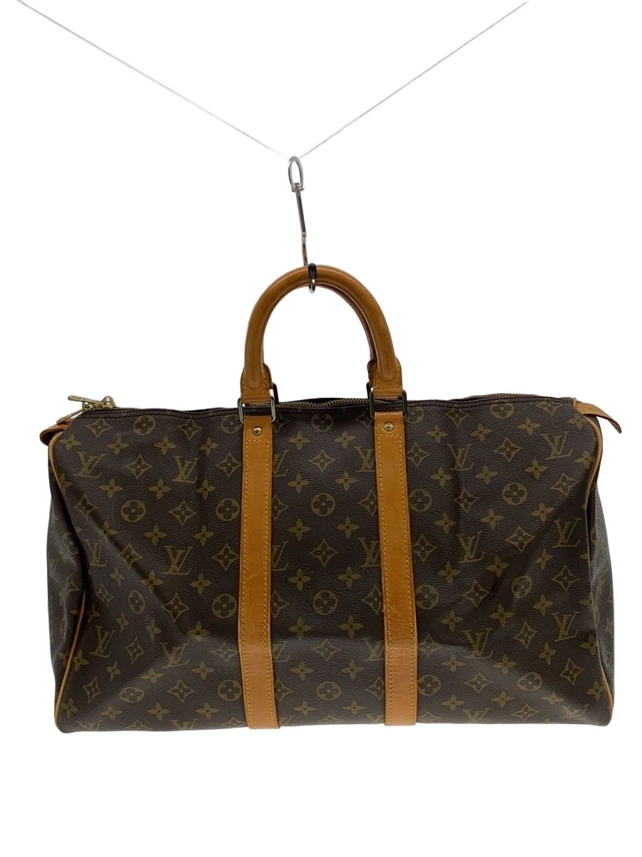 【中古】LOUIS VUITTON◆キーポル・バンドリエール45_モノグラム・キャンバス/PVC/BRW【バッグ】
