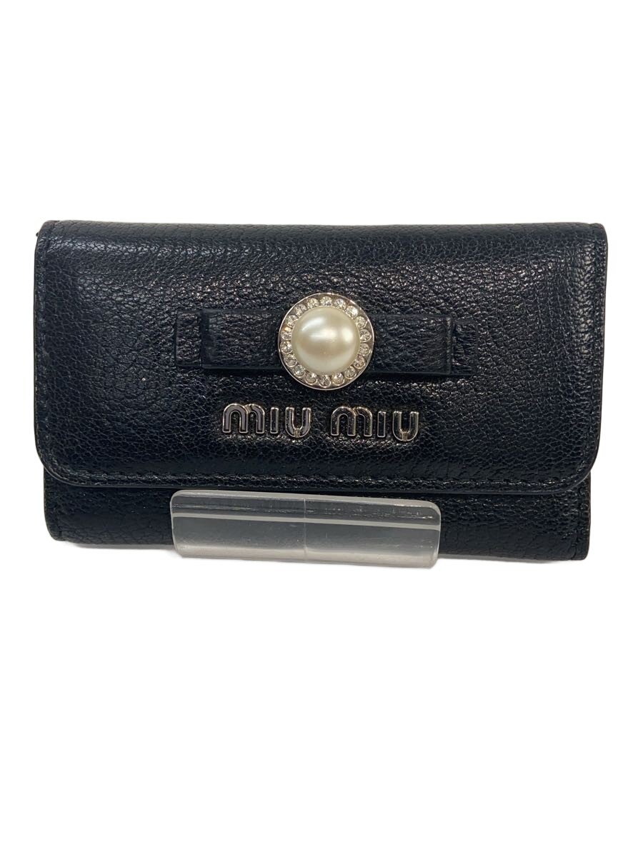 【中古】MIU MIU◆キーケース/レザー/BLK/レディース//【服飾雑貨他】