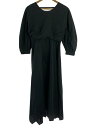 【中古】ENFOLD◆ノースリーブワンピース/38/コットン/BLK/300BA233-1190【レディースウェア】