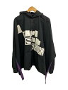 【中古】KIDILL◆amie Reid Hoodie Shirts/FREE/ポリエステル/BLK/KL453【メンズウェア】