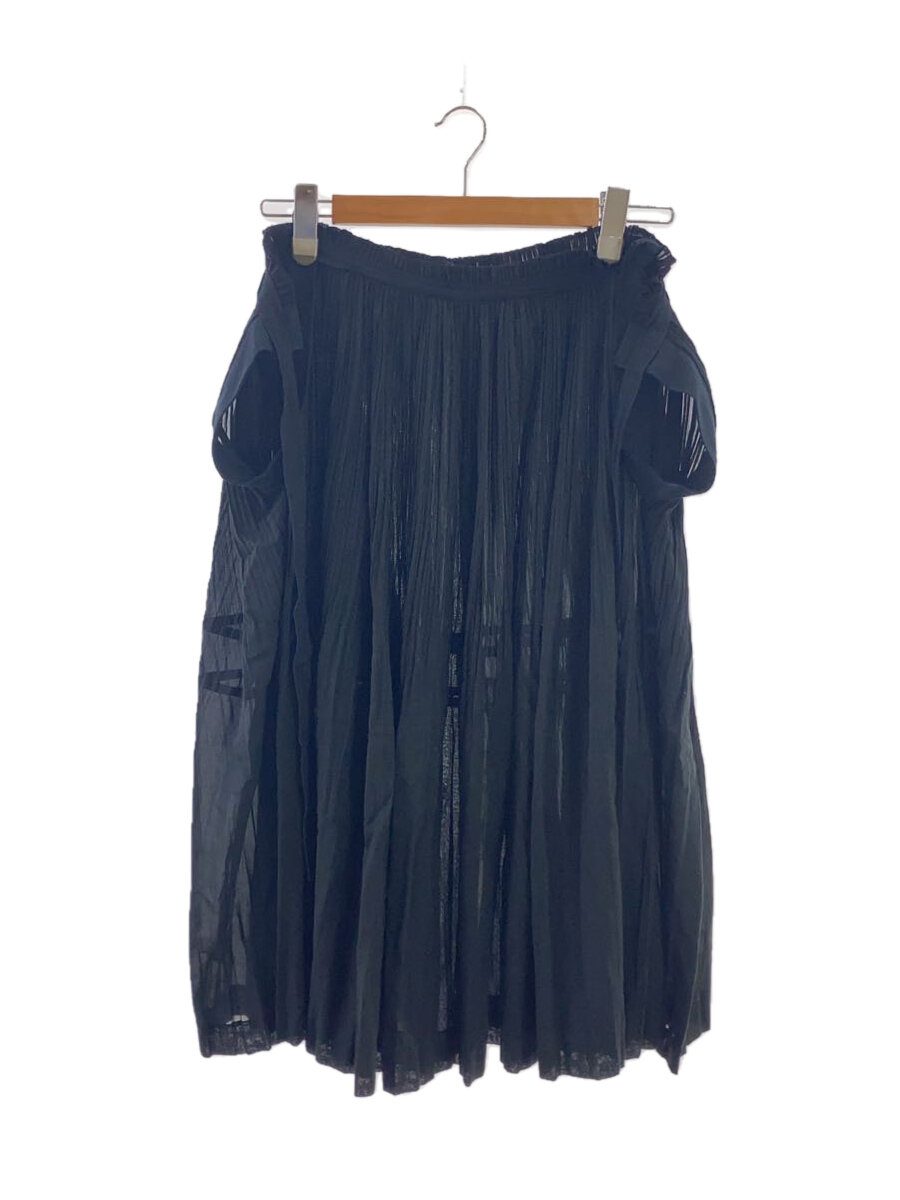 【中古】tricot COMME des GARCONS◆プリーツ巻きスカート/S/コットン/ブラック/TB-S020【レディースウェア】