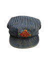 【中古】santa fe southern railway/USA製/キャップ/コットン/IDG/ストライプ/ヒッコリー【服飾雑貨他】