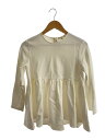 【中古】yori◆速乾裏毛ティアードフリルカットソー/FREE/コットン/WHT/YR11-24168K【レディースウェア】