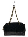 【中古】CHANEL◆ハンドバッグ/マトラッセ/ココボール/レザー/ブラック/シャネル【バッグ】