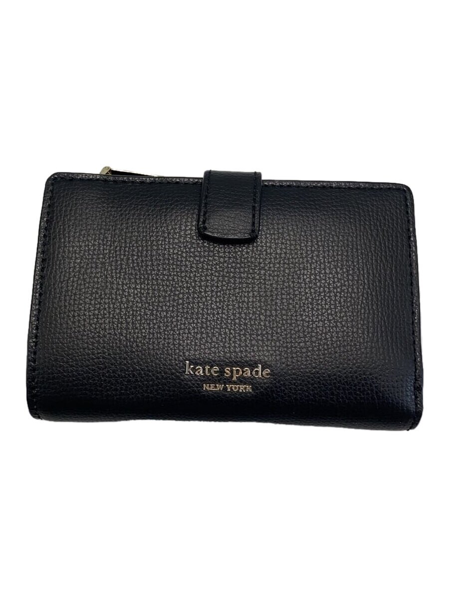 kate spade new york◆2つ折り財布/レザー/BLK/レディース