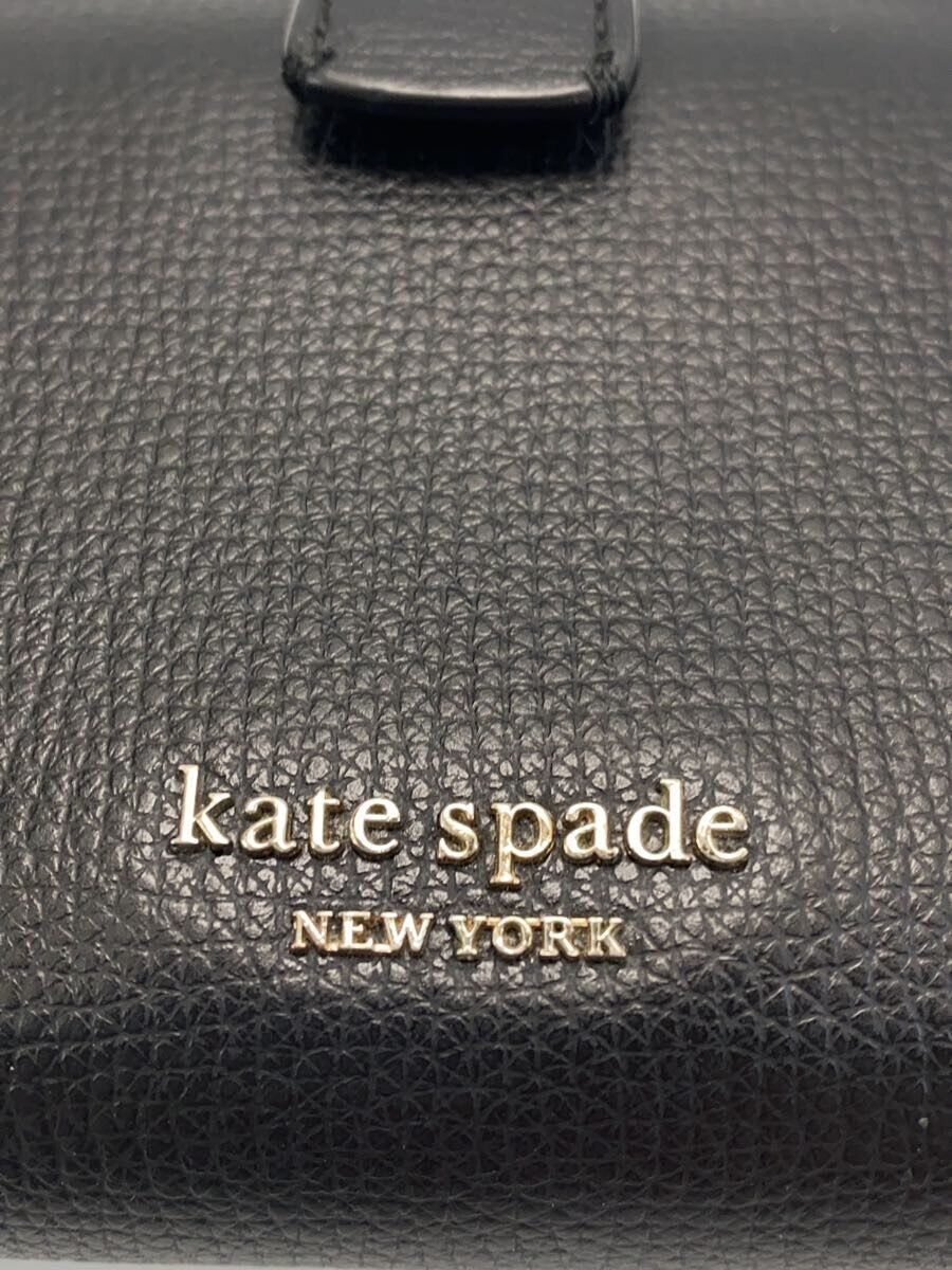 【中古】kate spade new york◆2つ折り財布/レザー/BLK/レディース【服飾雑貨他】