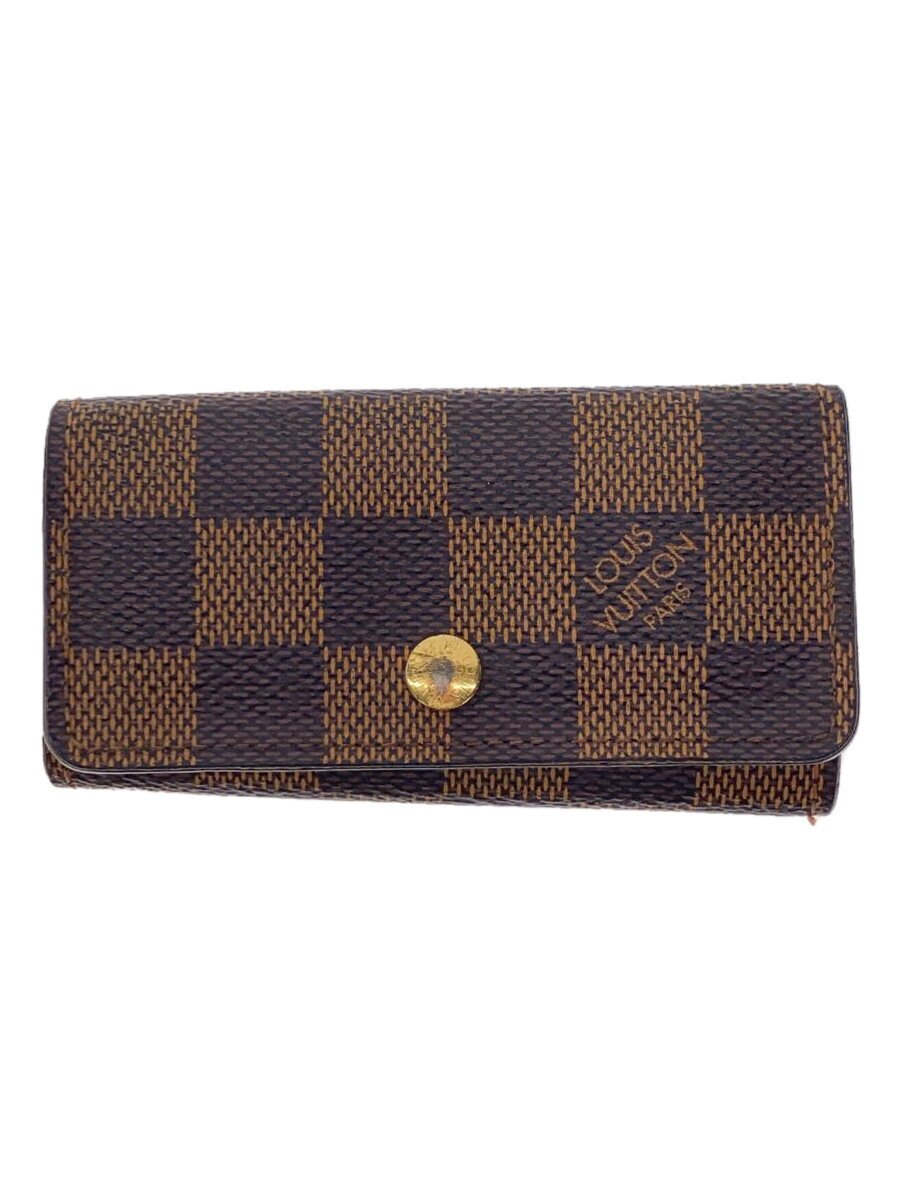 【中古】LOUIS VUITTON◆ミュルティクレ4_ダミエ・エベヌ_BRW/レザー/BRW/メンズ//【服飾雑貨他】