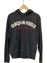 【中古】DSQUARED2◆パーカー/S/コットン/BLK/プリント/S71GU0442 S23851【メンズウェア】