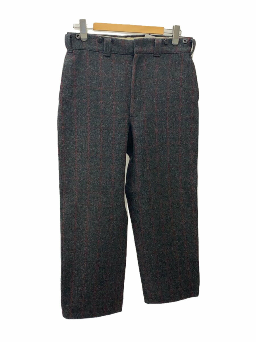 【中古】EDDIE BAUER◆80s/黒タグ/USA製/ボトム/36/ウール/GRY/ストライプ/1090【メンズウェア】