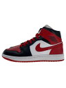 【中古】NIKE◆AIR JORDAN 1 MID_エアジョーダン1 ミッド/23cm/RED【シューズ】