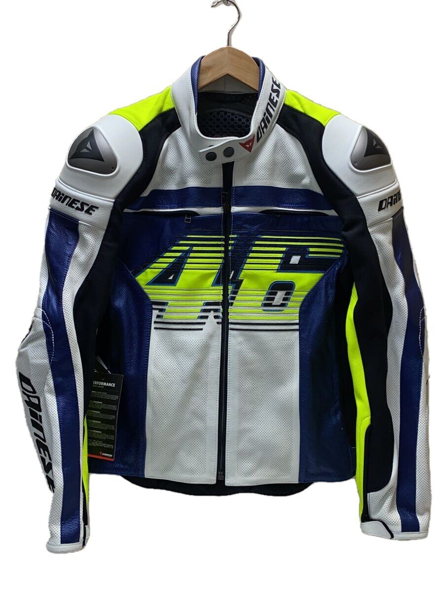 【中古】DAINESE◆レザージャケット・ブルゾン/52/レザー/マルチカラー/総柄/G.VR46 D1 PELLE ES【メンズウェア】