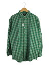 【中古】RALPH LAUREN◆RALPH LAUREN JEANS/長袖シャツ/L/コットン/GRN/チェック【メンズウェア】