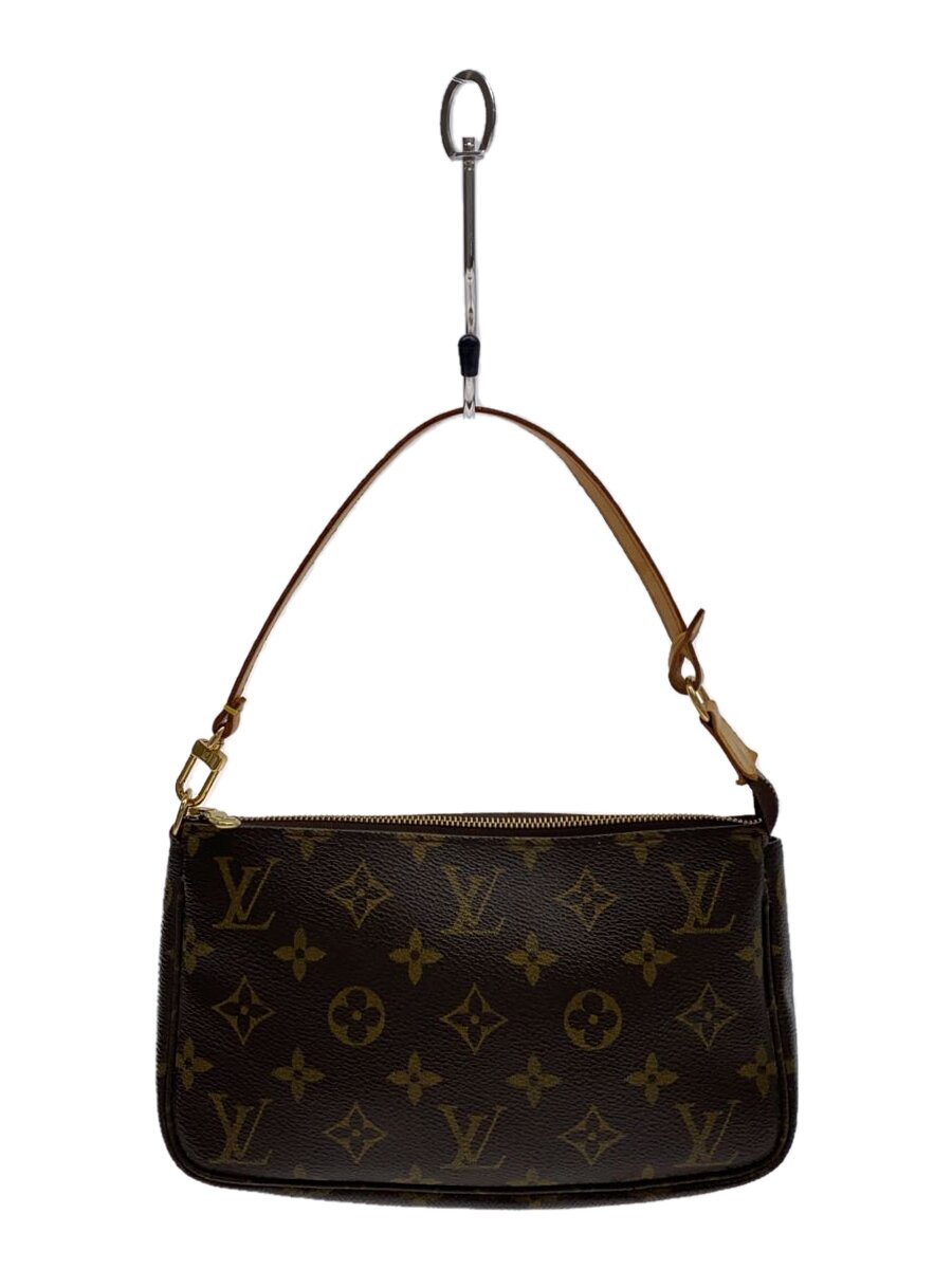 【中古】LOUIS VUITTON◆1)ポシェット・アクセソワール_モノグラム・キャンバス_BRW/PVC/BRW【バッグ】