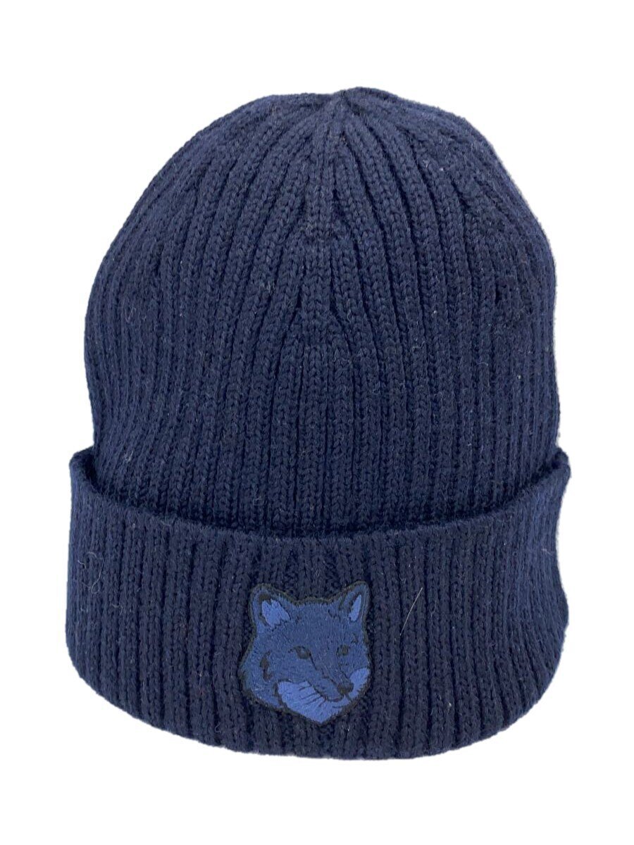 【中古】MAISON KITSUNE◆ニットキャップ/--/ウール/NVY/無地/レディース【服飾雑貨...