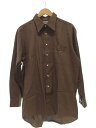 【中古】UNSETSU NATIVE/長袖シャツ/L/コットン/ブラウン/茶/無地/襟芯/70s/古着【メンズウェア】