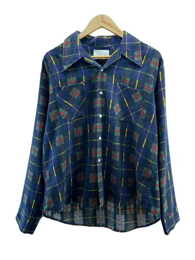 【中古】JCPenney◆60s/ボックス丈/長袖シャツ/XL/コットン/NVY/チェック//【メンズウェア】 【中古】JCPenney◆60s/ボックス丈/長袖シャツ/XL/コットン/NVY/チェック//【メンズウェア】