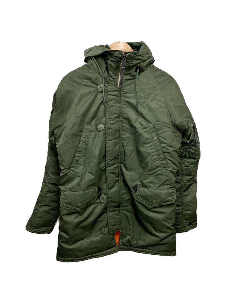 【中古】ALPHA INDUSTRIES◆フライトジャケット/S/ナイロン/KHK/無地/1002297【メンズウェア】