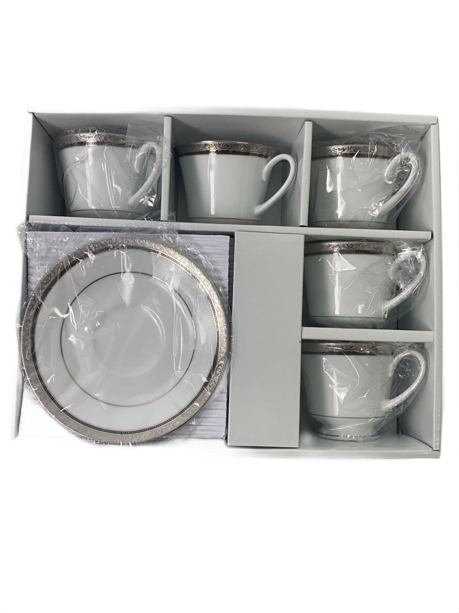 【中古】Noritake◆カップ&ソーサー/5点セット/WHT/REGENDPLATINUM【キッチン用品】