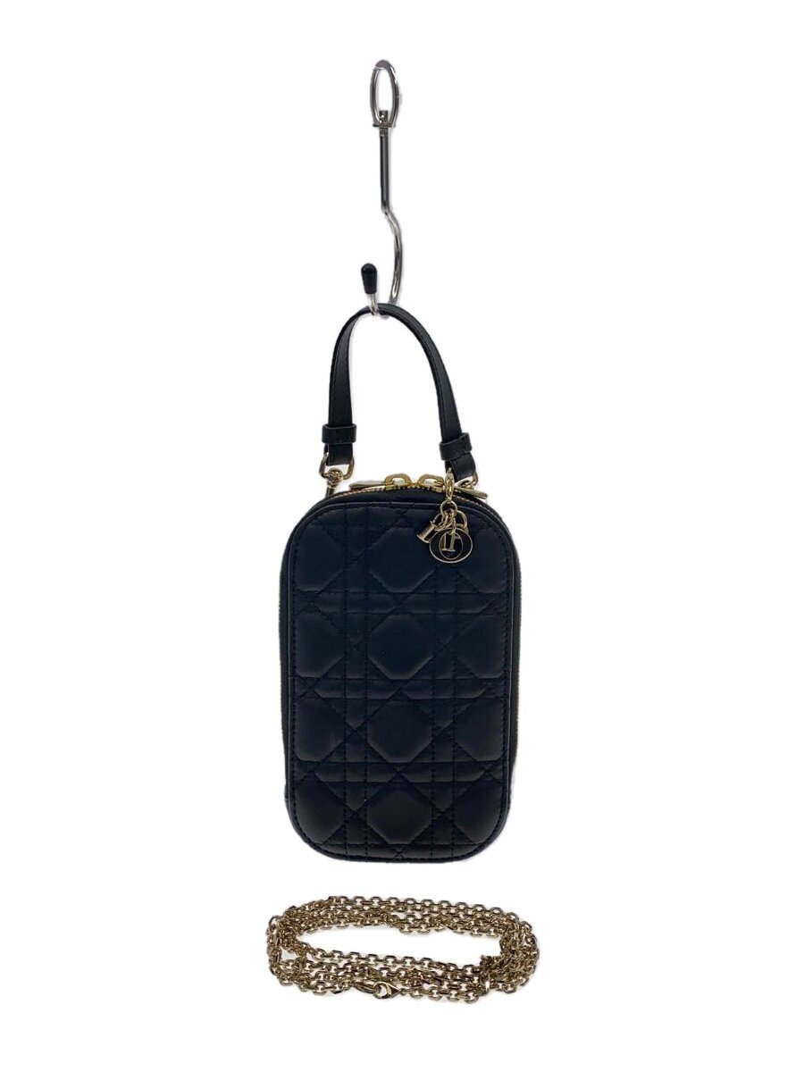 【中古】Christian Dior◆Lady Dior Call in Dior/フォンホルダー/ショルダーバッグ/ブラック/S0872ONMJ/【バッグ】