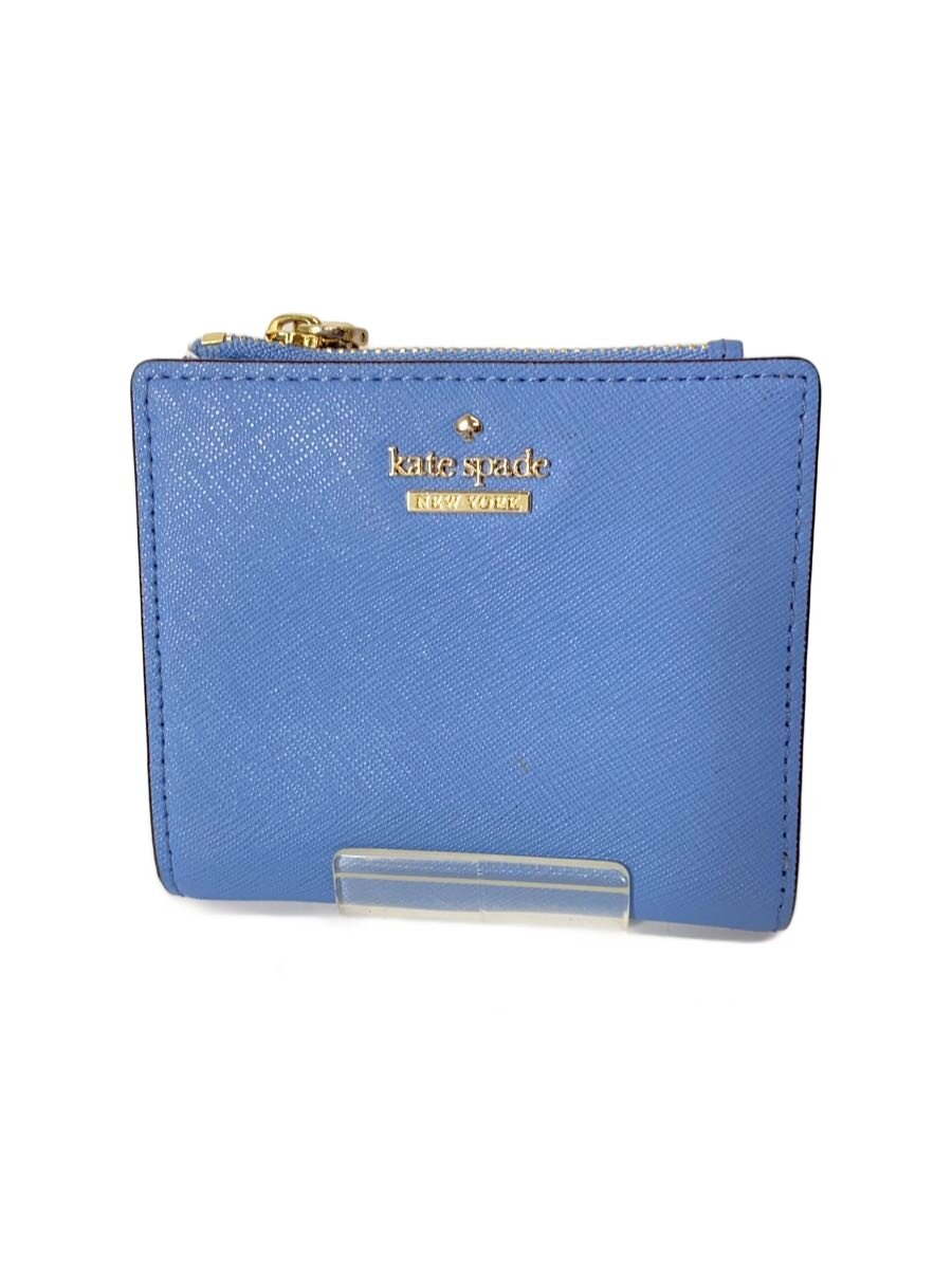 【中古】kate spade new york◆2つ折り財布/レザー/BLU/レディース/PWRU5451【服飾...