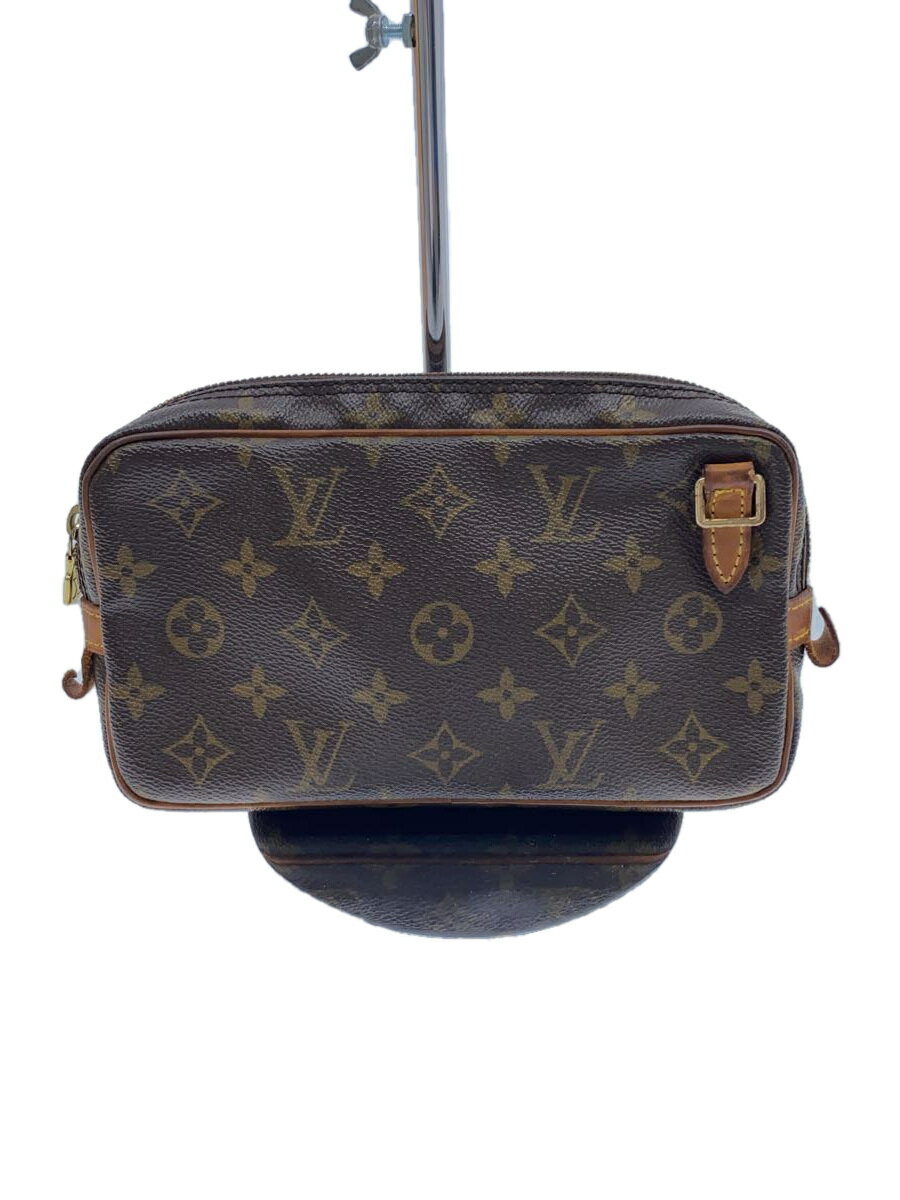 【中古】LOUIS VUITTON◆ポシェット・マルリー・バンドリエール_モノグラム・キャンバス_BRW/PVC/BRW【バッグ】
