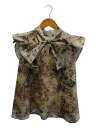 【中古】SNIDEL◆22SS/ノースリフリルオーガンシースルーブラウス/one/ベージュ/花柄/SWFB224164【レディースウェア】