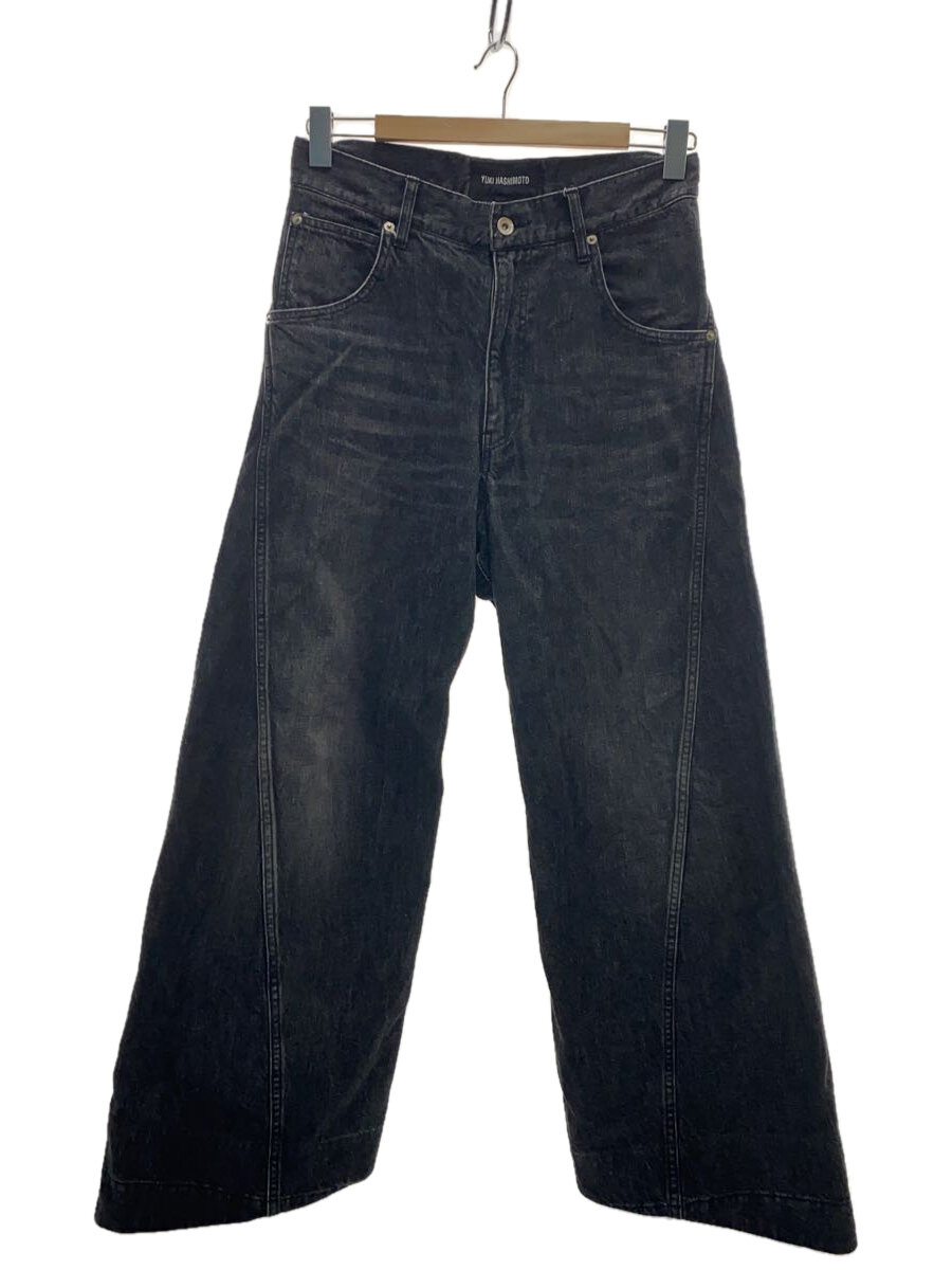 【中古】YUKI HASHIMOTO◆23AW/TWISTED JEANS/ボトム/44/コットン/BLK/無地/PT-01-0003D【メンズウェア】