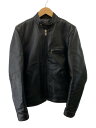 【中古】VANSON◆バンソン/MODEL B/シングルライダースジャケット/36/レザー/ブラック【メンズウェア】