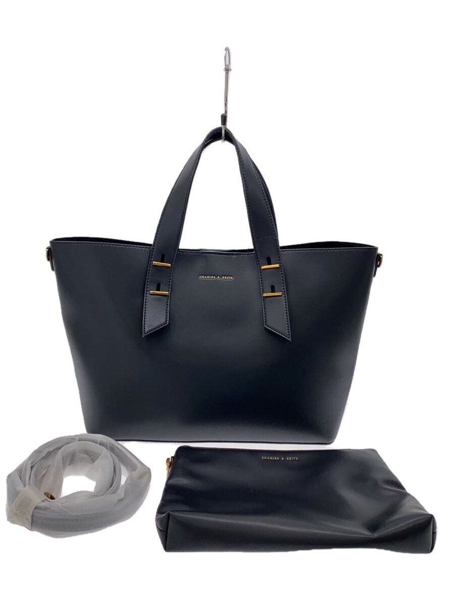 C, G, K - 【中古】CHARLES&KEITH◆ハンドバッグ/レザー/BLK//【バッグ】