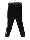 【中古】GUCCI◆サイドラインギャバジンパンツ/ボトム/--/コットン/BLK/無地/Z7586【レディースウェア】