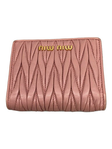 【中古】MIU MIU◆2つ折り財布/レザー/PNK/レディース【服飾雑貨他】 【中古】MIU MIU◆2つ折り財布/レザー/PNK/レディース【服飾雑貨他】