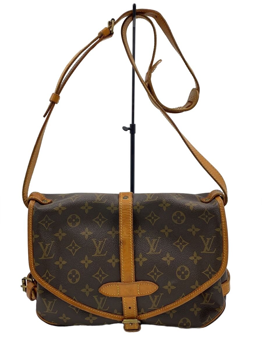 【中古】LOUIS VUITTON◆1)ソミュール30_モノグラム・キャンバス_BRW/PVC/BRW【バッグ】