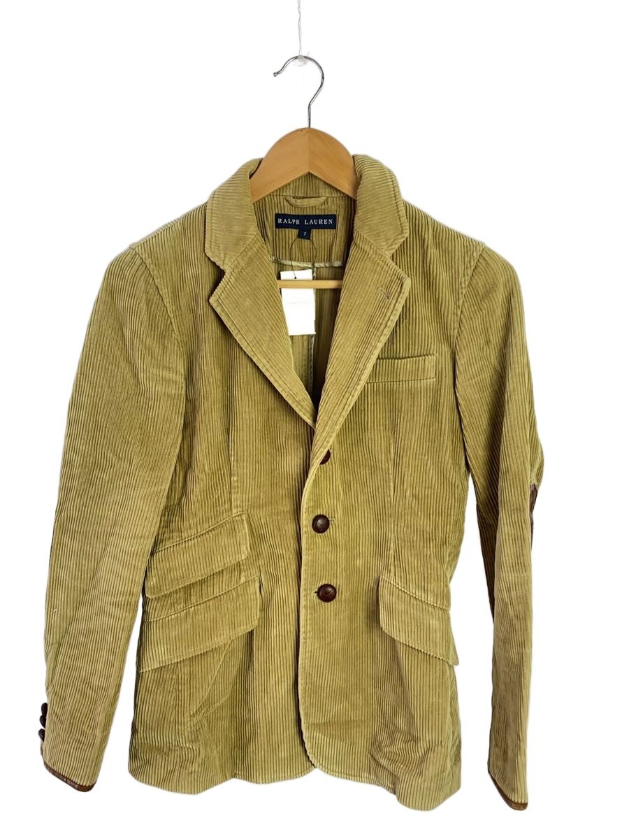 【中古】RALPH LAUREN◆テーラードジャケット/90s/7/コーデュロイ/KHK/インパクト21製【レディースウェア】