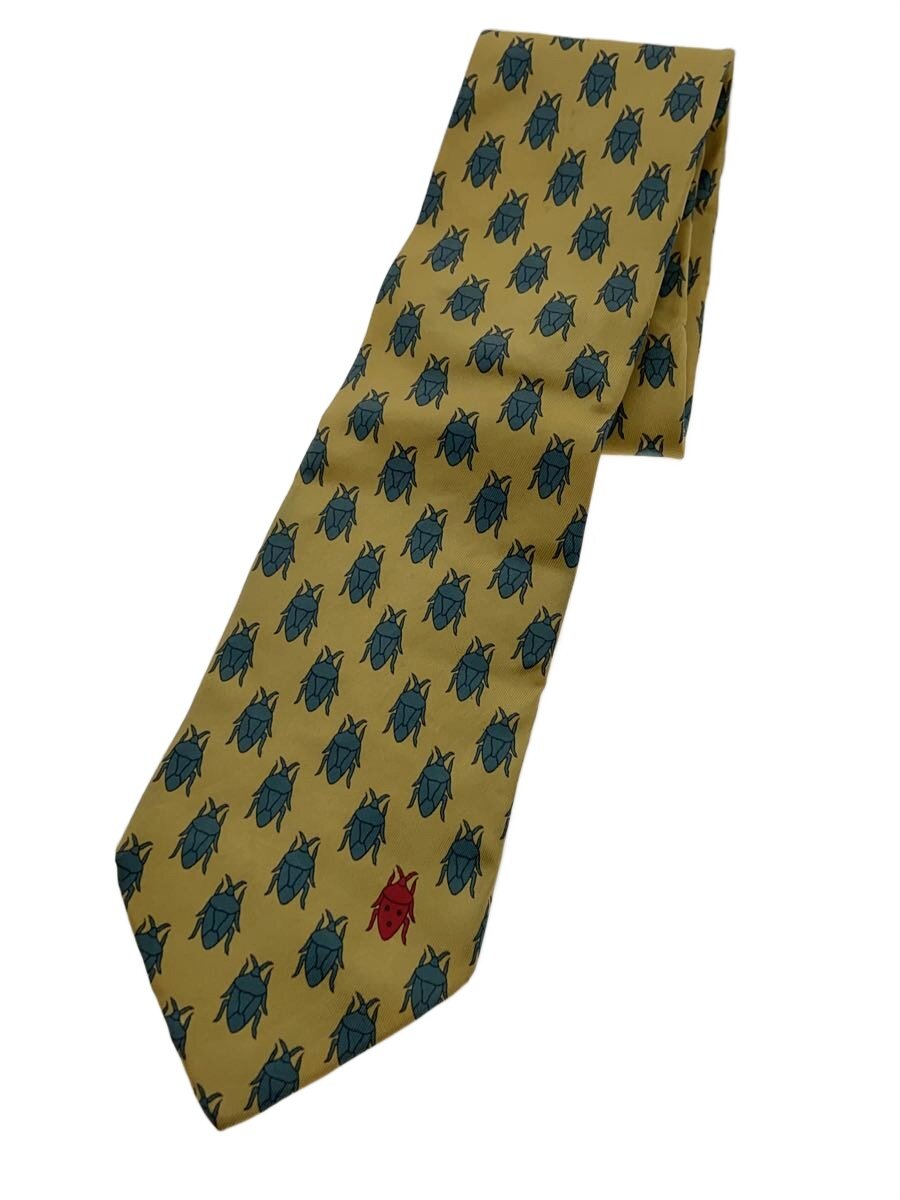 【中古】dunhill◆ネクタイ/シルク/YLW