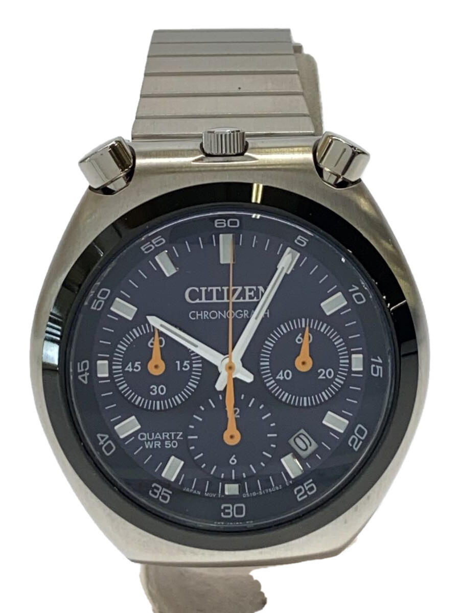 【中古】CITIZEN◆クォーツ腕時計/アナログ/ステンレス/NVY/SLV/0510-S127718【服飾雑貨他】