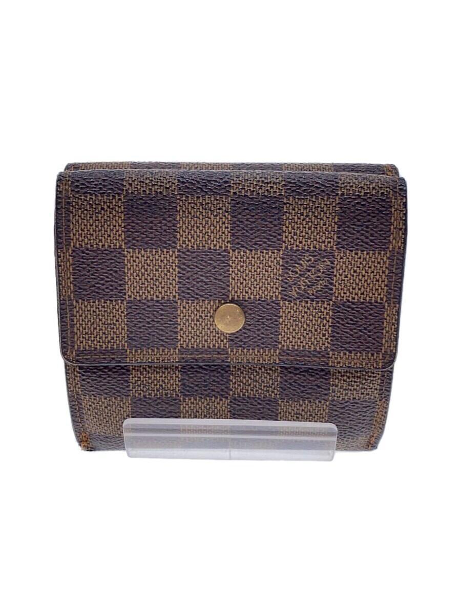 Clothing Accessories (Caps, Ties, Belts) - 【中古】LOUIS VUITTON◆ポルト・フォイユ・エリーズ_ダミエ・エベヌ/PVC/総柄/レディース/全体的に使用感有【服飾雑貨他】