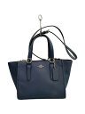 【中古】COACH◆バッグ/レザー/NVY/無地【バッグ】