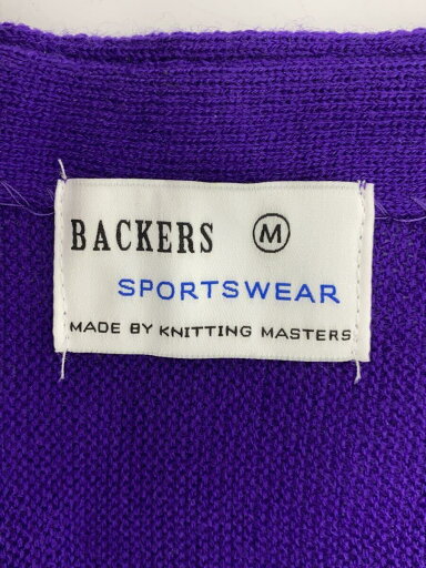 【中古】Backers◆カーディガン(薄手)/M/アクリル/PUP/無地/HB-002/使用感有【メンズウェア】